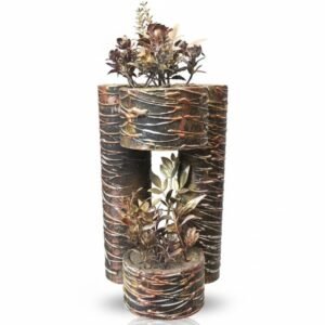 Tiered Planter | Abstract Design | Black & Bronze