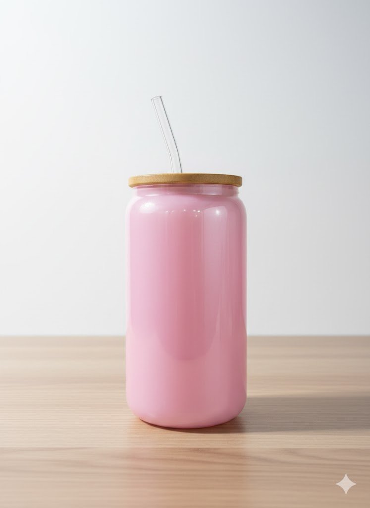 Pink Glass Can Tumbler