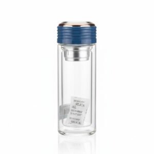 Elegant Double Wall Glass Tea Infuser Bottle - Portable Insulated Loose Leaf Tea Travel Mug