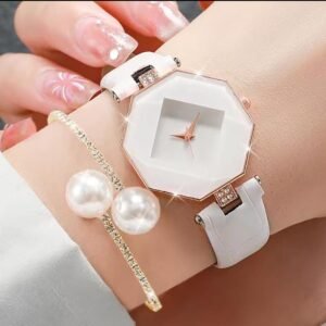 Women's Geometric Dial Watch